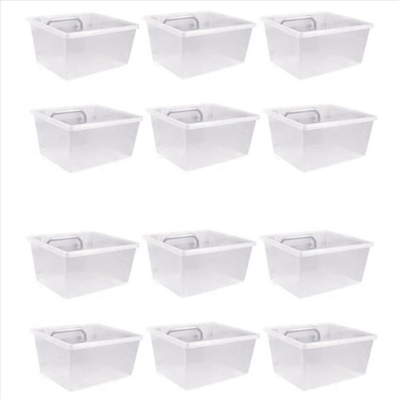 Rollbacks & More 12 Pack Pegboard Clear Bins, Bins Hooks, DIY Accessories, Workbench Small Fit 1/4 -1/8 Peg Board