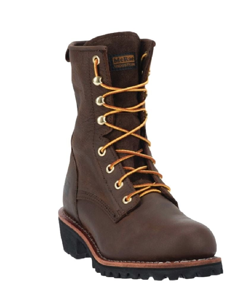 McRae Industrial Work Boots Mens Cowboy 8" NST Lace Brown MR89011