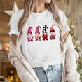 thumbnail image 5 of Guzom White Festive Gnome LOVE Graphic Tee for Women, Crewneck Short Sleeve Stretch Polyester Spandex Casual Valentine's Day T-Shirt S-XXXL Plus Size,Size 3XL, 5 of 7