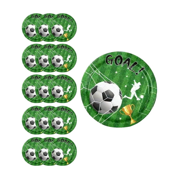 Cheapark Football Stadium Themed Disposable Party Tableware Set 7 inch 9 inch Paper Plates Cups Napkins for Sports Birthday Game Watch Party