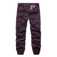 thumbnail image 2 of Lorytime Mens Cargo Pants with Pockets Wid Waisted Joggers Button Zipper Full Length Hiking Trousers Loose Outwear, 2 of 3