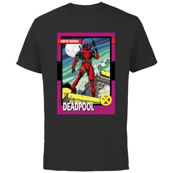 Marvel Deadpool Super Heroes Trading Card - Short Sleeve Cotton T-Shirt for Adults - Customized-Black