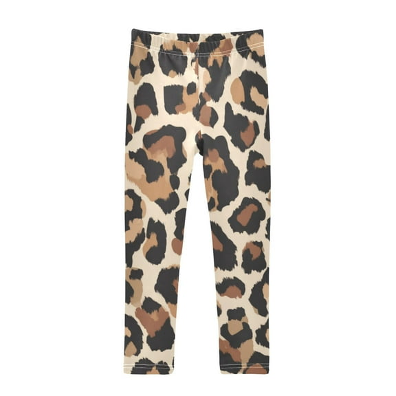 Girl's Legging Full-Length Colorful Print Tights For Dance Gym Everyday Wear Leopard Print