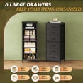 thumbnail image 4 of Cómoda alta WLIVE negra con 6 cajones y cajoneras, 4 of 9