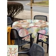 thumbnail image 4 of Easter Outdoor Tablecloth - 60x60 Inch Square Dining Table Cover, Spring Rabbit Eggs Flower Butterfly Green Plaid Waterproof Outdoor Table Cloth with Umbrella Hole & Zipper for Picnic/Patio/Party, 4 of 7