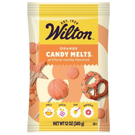 Wilton Orange Candy Melts Vanilla-Flavored 12oz Bag for Baking and Candy Making