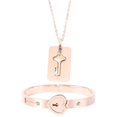 thumbnail image 1 of Lock Bracelet Key Necklace Titanium Steel Valentine's Day Heart Shape Bracelet Rose, 1 of 3