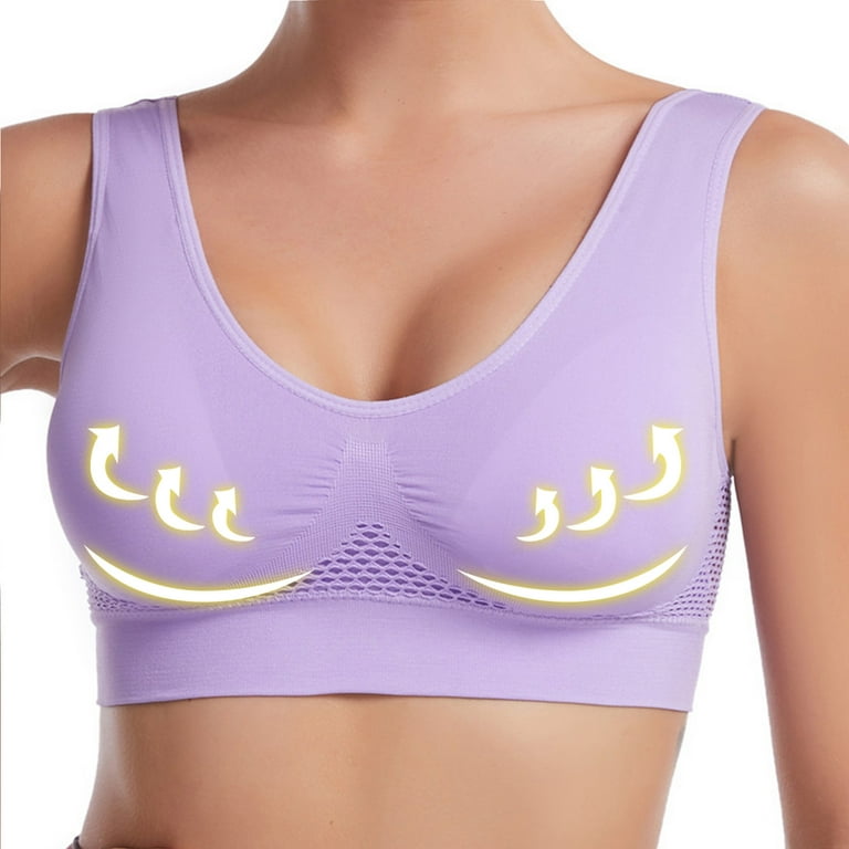 Breathable Lingerie Cotton Bra for Elderly Women Soft Cup Full Coverage Bras  Vest Women's Sleepwear (Color : Purple, Size : 85/38(BC)) (Skin 80/36(BC))  : : Clothing, Shoes & Accessories