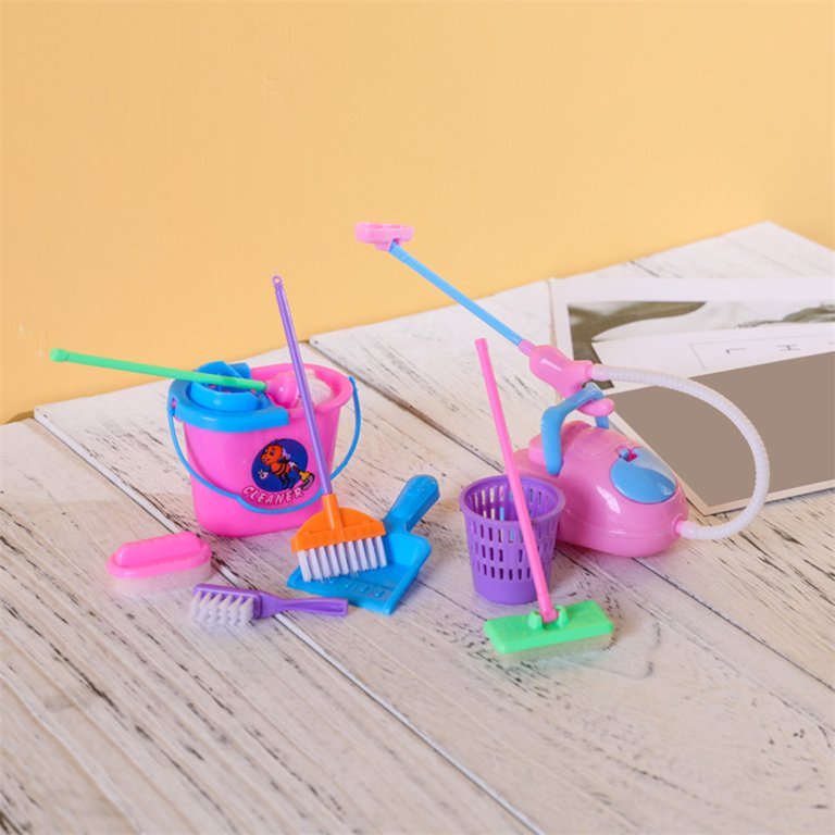 9 Pcs Pretend Play Toys Set Simulation Cleaner Ware Children House