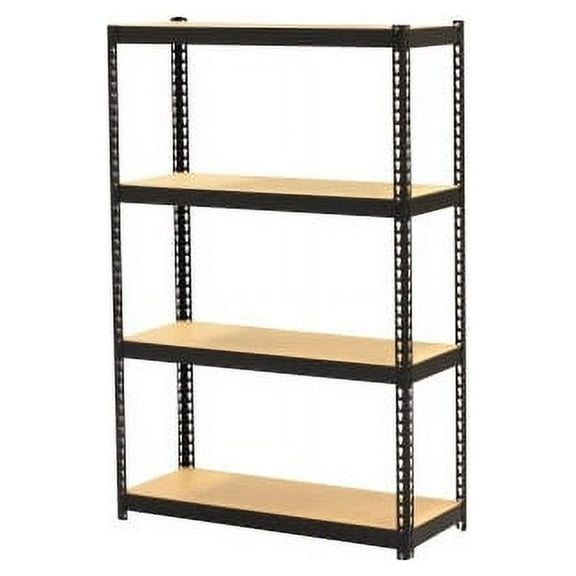 Lorell Shelving, Riveted, Steel, 30"x12"x48", Black (LLR66963)