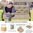 thumbnail image 3 of Replacement Cushions for Swing, Waterproof Porch Swing Cushion, 2-3 Seat Outdoor Bench Cushion with Backrest for Patio Furniture Garden Porch Loveseat Glider Pad (Khaki 70*40in), 3 of 7