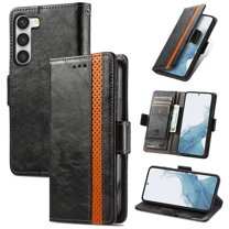 SaniMore Magnetic Clasp Wallet Case for Samsung Galaxy S23 Plus with Cash & Card Slots, RFID Blocking Soft TPU   PU Leather Shockproof Protective Cover with Folio Flip Kickstand Shell, Black