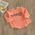 thumbnail image 3 of Infant Spring Romper  Orange Letters Printing Long Sleeve Crew Neck Jumpsuit  0-24 Months, 3 of 7
