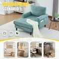 thumbnail image 6 of CQSXDA Modern Chaise Lounge Recliner In Chenille Fabric With Storage Pockets Ideal For Bedroom Living Room Use，Mint Green, 6 of 16