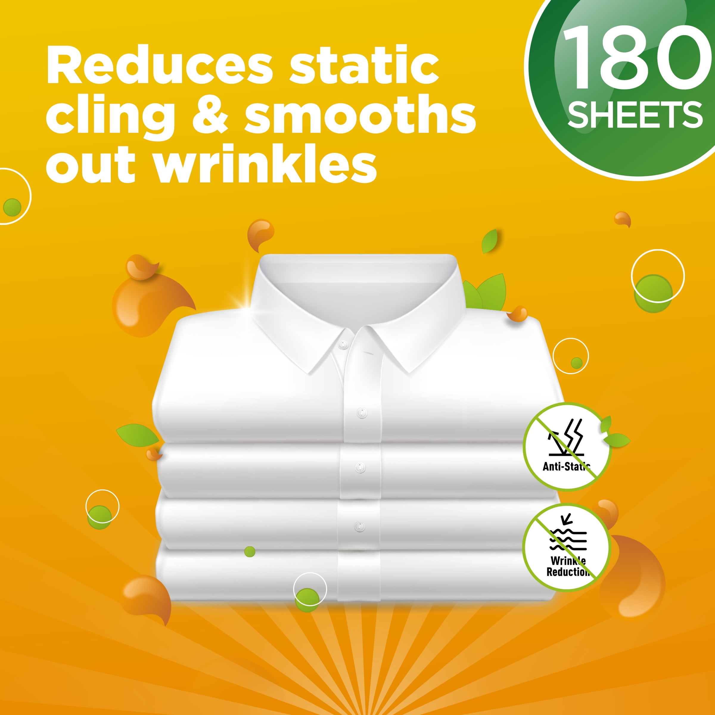 Great Value Ultimate Fresh Dryer Sheets, Original Clean, 180 Count, Compare to Gain®