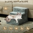 thumbnail image 3 of CoSoTower 3-Step Dog Ramp for Sofa, Bed, and Couch, with Removable Cover, Light Grey, 3 of 7