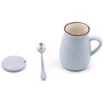 thumbnail image 4 of Blue Coffee Mugs Cups 12oz Ceramic Cute Creative Coffee Mugs Sets with Lid and, 4 of 5