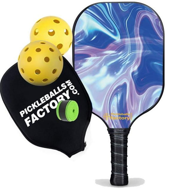 Pickleball Factory PB00031-11-G Usapa Pickleball Paddles - Blue Ripples Pickleball Rackets Near Me, Professional Pickleball Players Pickleball Spin, Glassfiber Graphite