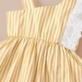 thumbnail image 5 of Baby Girl Dress 18 Months Baby Girls Stripe 24 Months Baby Girls One Shoulder Dress 1Pcs Dress,Yellow, 5 of 7