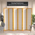 thumbnail image 2 of Oriental Furniture 6 ft. Tall Canvas Window Pane Room Divider - Honey - 6 Panel, 2 of 5