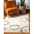 thumbnail image 3 of Unique Loom Autumn Circles Area Rug 5' x 8' Rectangular Beige/Brown, 3 of 5
