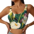 thumbnail image 2 of Picia Tropical Floral Jungle Sports Bra for Women,Padded Strappy Sports Bras Medium Support Yoga Bra with Removable Cups,Running Yoga Bra-Small, 2 of 9