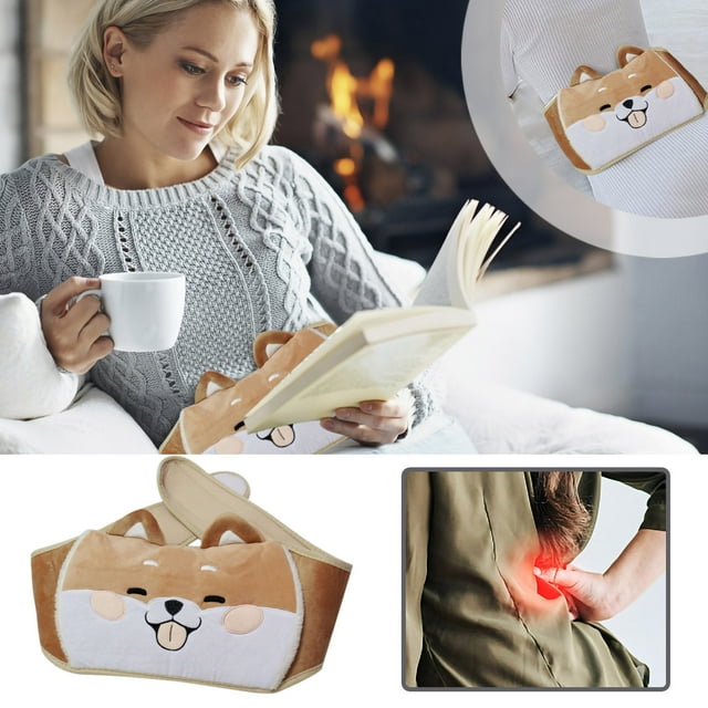Fiudx Cinturón Shiba Inu, Bolsa de Agua Caliente Acogedora, Bolsa para Shiba Inu para Aliviar Los Músculos, Botella de Goma para Estimular La Circulación, Alivio Del Dolor Menstrual, Relajación En Vi