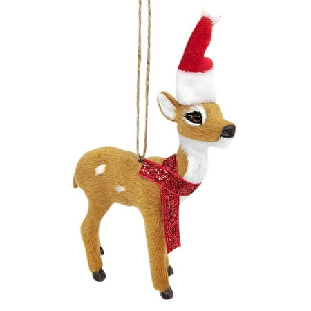

New Christmas Deer Imitation Elk and Sika Deer Pendant Cross-border Manual Plush Toy Decoration Pendant