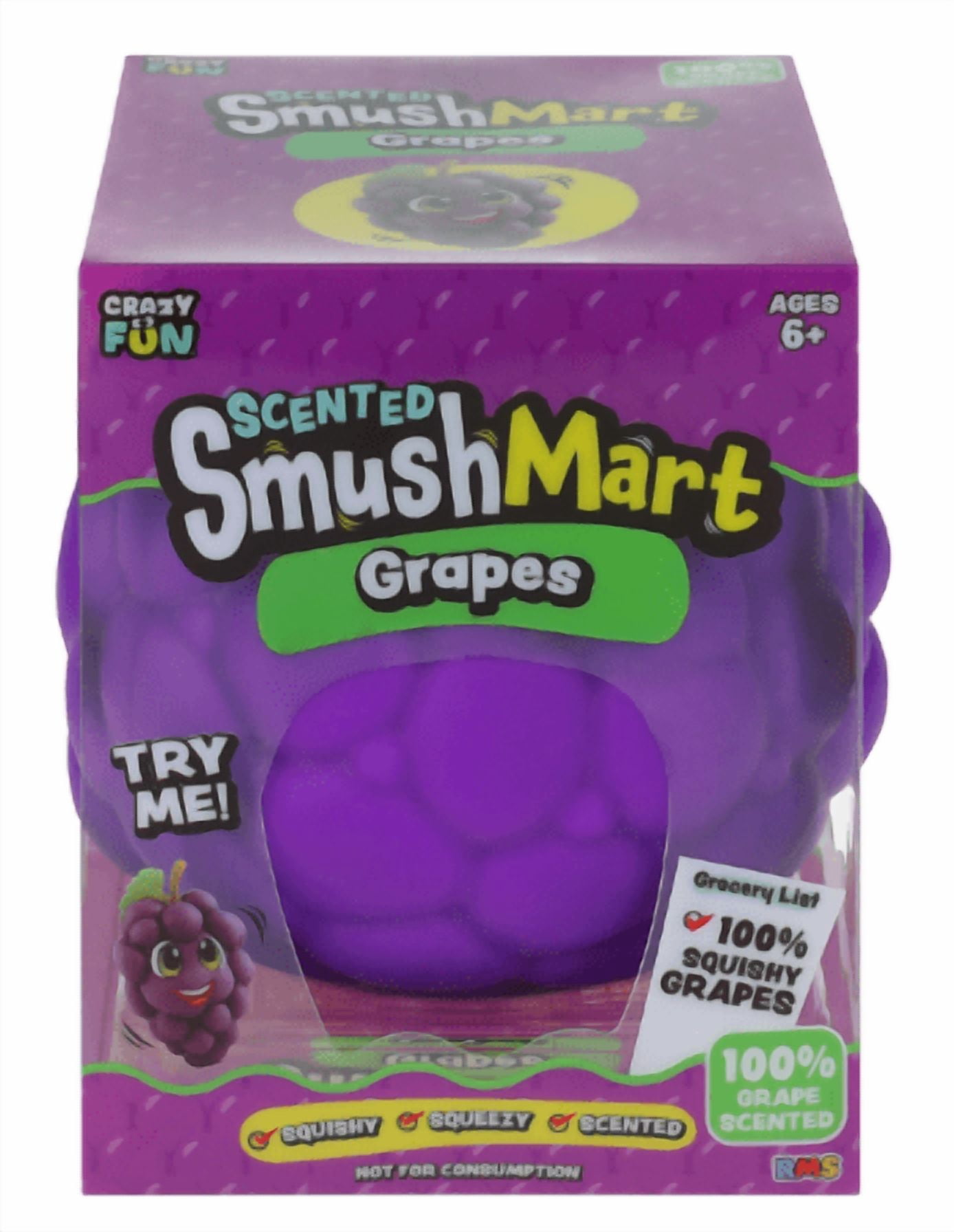 SmushMart Jumbo Squishy Grape-Slow-Rising Squishy Figure, Bread - Stress Relief Squeeze Ball