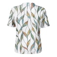 thumbnail image 6 of Abstract Geometric Print Henley Blouse for Women - Short Sleeve V-Neck Button Down Tunic, Casual Loose Fit Summer Top Green XXXL, 6 of 9