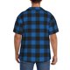thumbnail image 3 of Fotbe Blue Black Plaid Camisa Estampada de Manga Corta para Hombre, Casual de Verano, Estilo Playero, Sin Arrugas-Small, 3 of 5