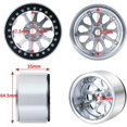 thumbnail image 2 of RCLIONS 4PCS 2.2inch Beadlock Wheels 35mm RC Aluminum Rims for AXIAL Wraith RR10 90048/90018 TRX4 1/10th RC Crawler Truck Car (Silver), 2 of 16