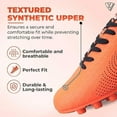 thumbnail image 4 of Vizari USA Stealth Firm Ground Soccer Cleats for Kids – Durable, Lightweight Athletic Shoes for Boys and Girls, Orange/Black, 3.5, 4 of 7