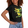 thumbnail image 4 of Uourmeti Axolotl Crop Top for Girls 8-10 Cute Short Crewneck Pullover Summer Loose Sports T-Shirt Kids Short Sleeve Tops, 4 of 6