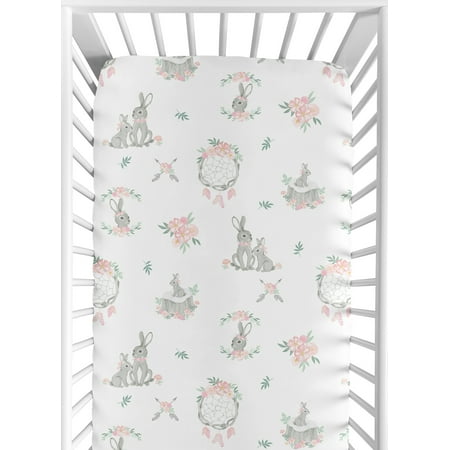UPC: 0846480070191 | Bunny Floral Collection Crib Sheet