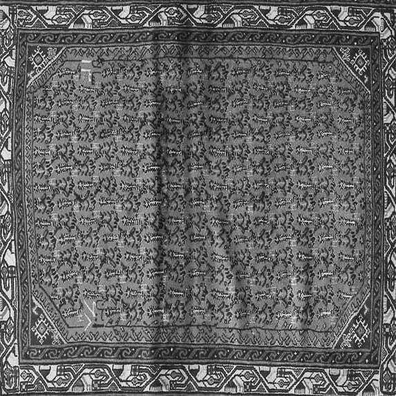 Ahgly Company Indoor Square Persian Gray Traditional Area Rugs, 8' Square