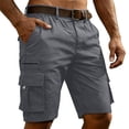 thumbnail image 4 of Men's Cargo Shorts Quick Dry Lightweight Knee Length Bermuda Shorts with Pockets Elastic Waist Work Hiking Short, 2XL, 4 of 5