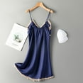 thumbnail image 4 of BONIXOOM Christmas Pajamas For Couples Christmas Pajamas Women Sleepwear Drawstring Sleeveless Solid Sleep Dress Navy XL, 4 of 7