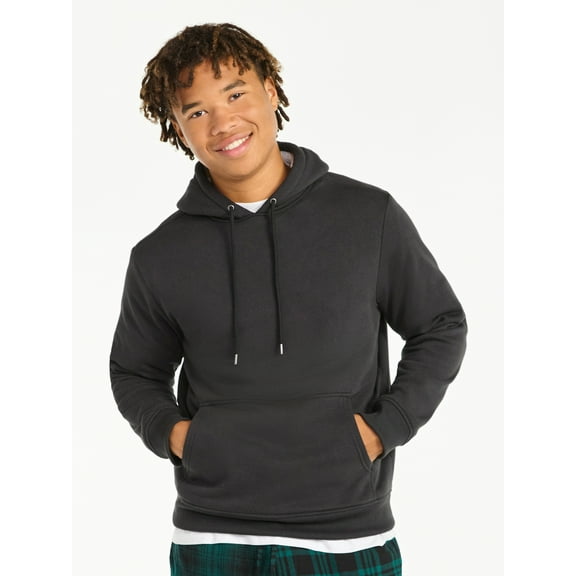 No Boundaries Men's & Big Men's High Pile Fleece Faux Shearling Lined Fleece Hoodie Sweatshirt, Sizes XS-5XL
