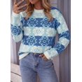 thumbnail image 4 of PRETTYGARDEN Women's Floral Crewneck Sweater Knit Pullover Loose Fit, Chunky Knit Sweaters Tops, Dressy Casual Work Vacation Holiday Outfits, Womens Fall Fashion, Winter Clothes, 4 of 7