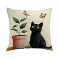 thumbnail image 2 of Uuiauoio Floral Black Cat Pillow Covers 18x18, Cats Lovers Lady Gifts, Cat Mom Grandma Gifts, Cats in Colorful Wildflower Decorative Pillow Covers for Home Bedroom Living Room Office Decor, 2 of 6