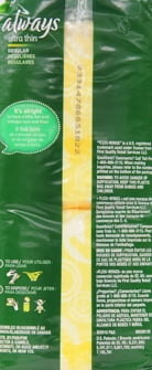 Always Ultra Thin Pads with Wings, Regular, (Choose your Count)