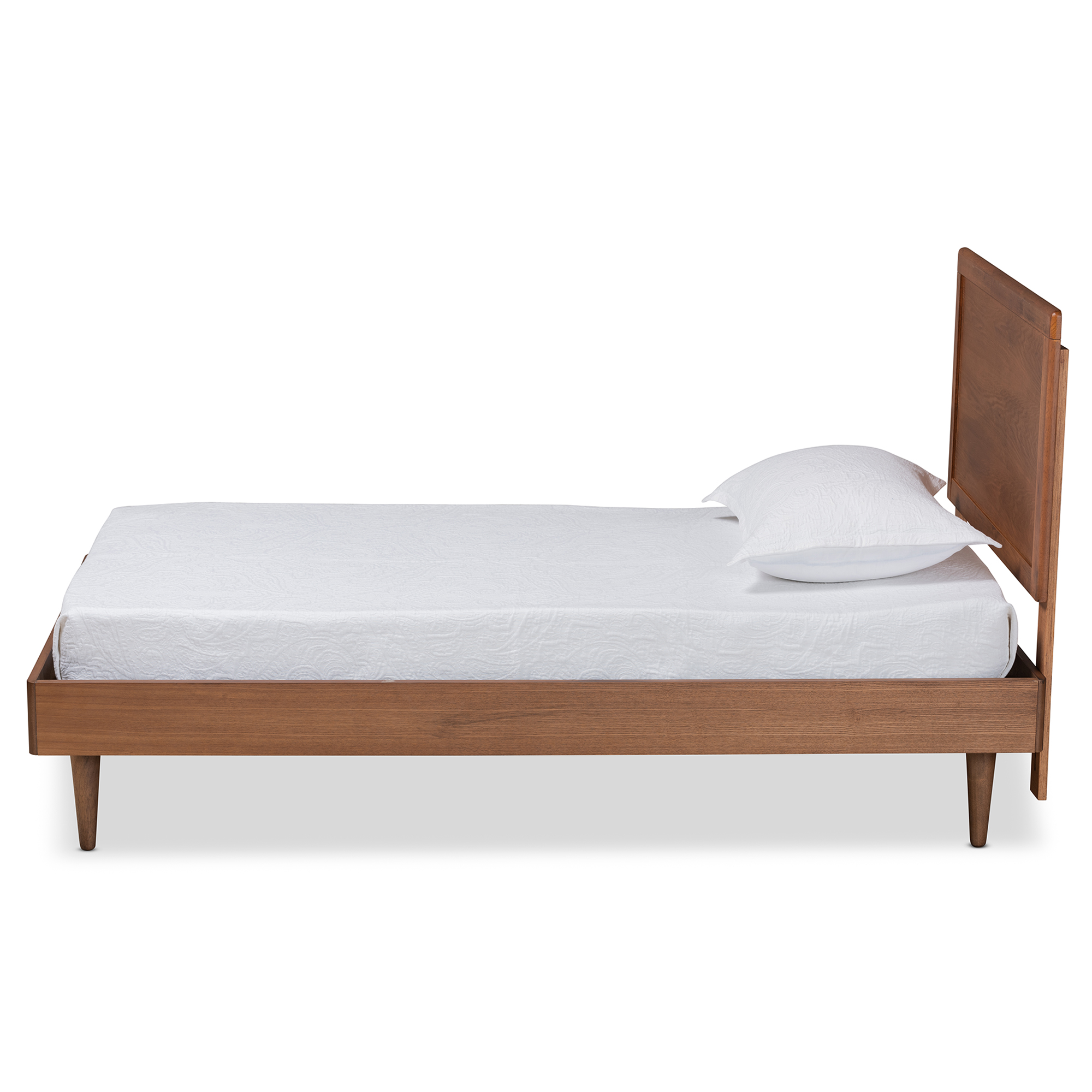 Baxton Studio Hiro Modern Engineered Wood Platform Bed, Twin, Walnut Brown