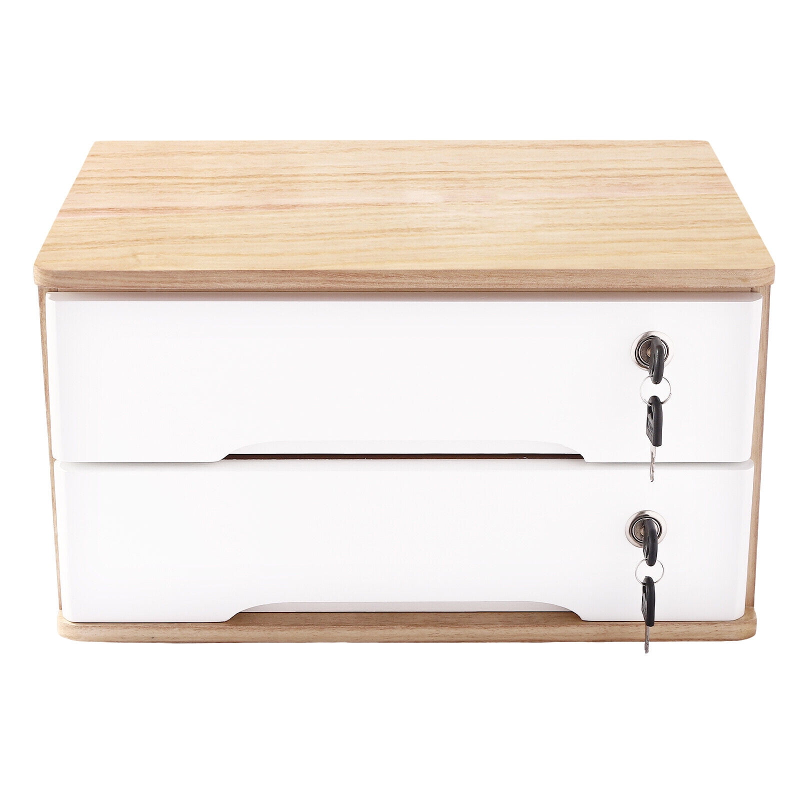 Modern Desktop Storage Box, Desk Organizer, Desktop Storage Box with Lockable Drawers