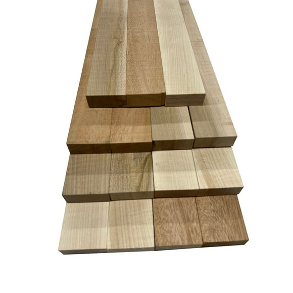 Lumber Board Combo 3/4" x 2" (15 Piece) - Hard Maple, African Mahogany, Ambrosia | 3/4" Boards