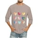 thumbnail image 1 of Camisas de Manga Larga para los Hombres Día de San Valentín Impresión Cuello Redondo Moda Casual, Mezcla de Poliéster de Lino de Algodón para Primavera Verano, 1 of 1