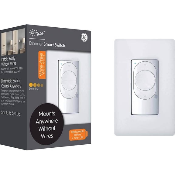 C by GE Wire-Free Dimmer Smart Light Switch, White