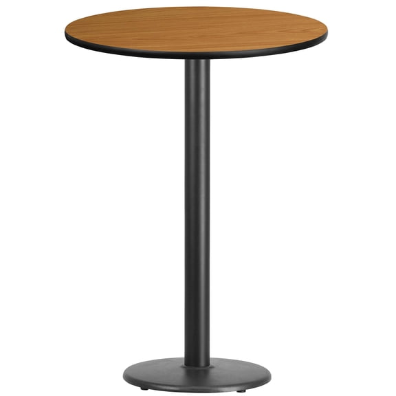 Bowery Hill 30" Round Restaurant Bar Table in Black and Natural