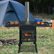 SamyoHome Wood Burning Stove Heating Burner Stove Portable for Tent,Camping, Ice-fishing, Cookout, Hiking, Travel, Includes Pipe