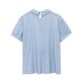 thumbnail image 5 of Blue Women's Short Sleeve T-shirt, Women'S Summer Solid Round Neck Breathable Comfortable Loose Casual Short Sleeved Top S, 5 of 9